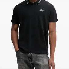 Рубашка поло с полосками на воротнике