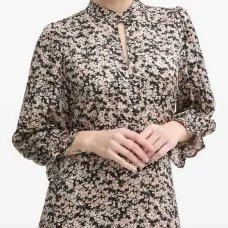 Платье миди с цветочным принтом