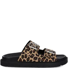 Сандалии с леопардовым принтом и пряжками Сандалии с леопардовым принтом и пряжками