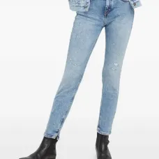 Джинсы скинни с эффектом потертости