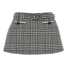 шерстяная юбка-шорты в ломаную клетку