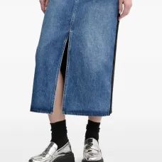 Юбка миди со вставками из денима Юбка миди со вставками из денима