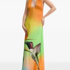 Платье макси с логотипом