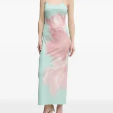 Платье миди с цветочным принтом