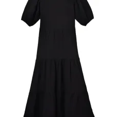 Платье миди с объемными рукавами и открытой спиной