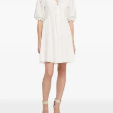 Платье мини с объемными рукавами