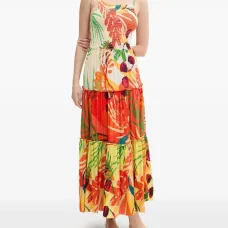 Многоярусное макси-платье