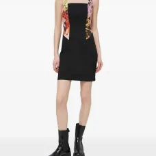 Платье мини с квадратным вырезом