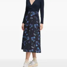 Платье миди с запахом и цветочным принтом