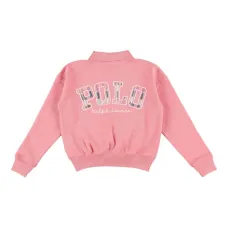 толстовка с вышивкой и воротником поло толстовка с вышивкой и воротником поло