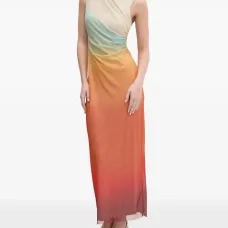 Платье макси с высоким воротником