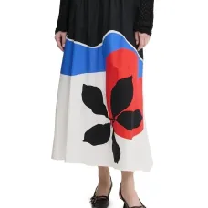 Юбка миди с эластичным поясом и абстрактным принтом Юбка миди с эластичным поясом и абстрактным принтом