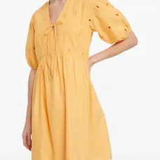 Платье мини с объемными рукавами