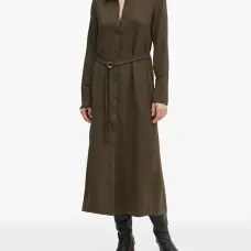 Платье-рубашка миди с поясом