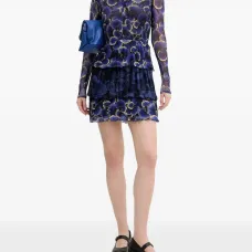 Платье с цветочным принтом и складками