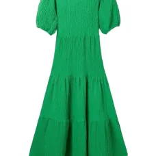 Ярусное платье миди с короткими рукавами