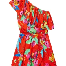 Платье мини с оборками