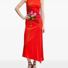 Платье асимметричного кроя с принтом