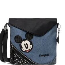 Большой джинсовый рюкзак с заклепками