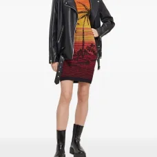 Платье мини с эффектом омбре