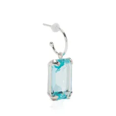 aquamarine crystal hoop earrings