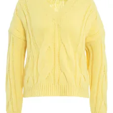 Свитер фактурной вязки с V-образным вырезом