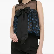 Блузка без рукавов с бантом