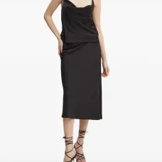 Топ с воротником-хомутом и кружевом