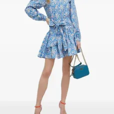 Юбка с оборками и цветочным принтом