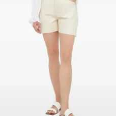 Кожаные шорты с искусственным жемчугом