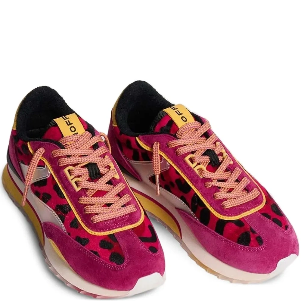 Кроссовки Lady Art со вставками и леопардовым принтом