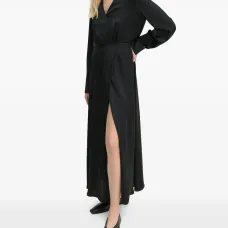 Платье миди с запахом и разрезом