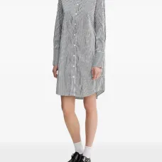 Платье-рубашка мини в полоску Платье-рубашка мини в полоску