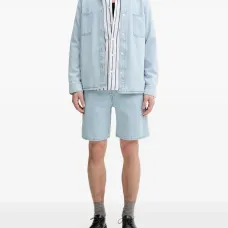 Джинсовая рубашка с вышитым логотипом