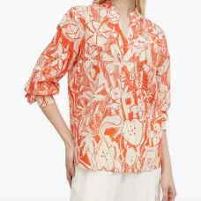 Блузка с V-образным вырезом и цветочным принтом Блузка с V-образным вырезом и цветочным принтом