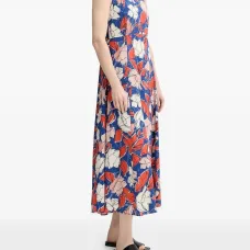 Платье миди с цветочным принтом