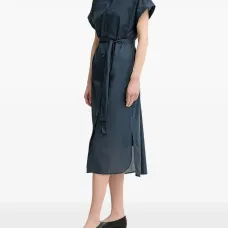 Платье-рубашка миди с поясом Платье-рубашка миди с поясом