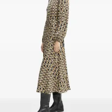 Платье миди с геометричным принтом