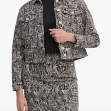 Джинсовая куртка с принтом