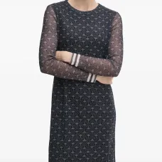 Платье мини с длинными рукавами Платье мини с длинными рукавами