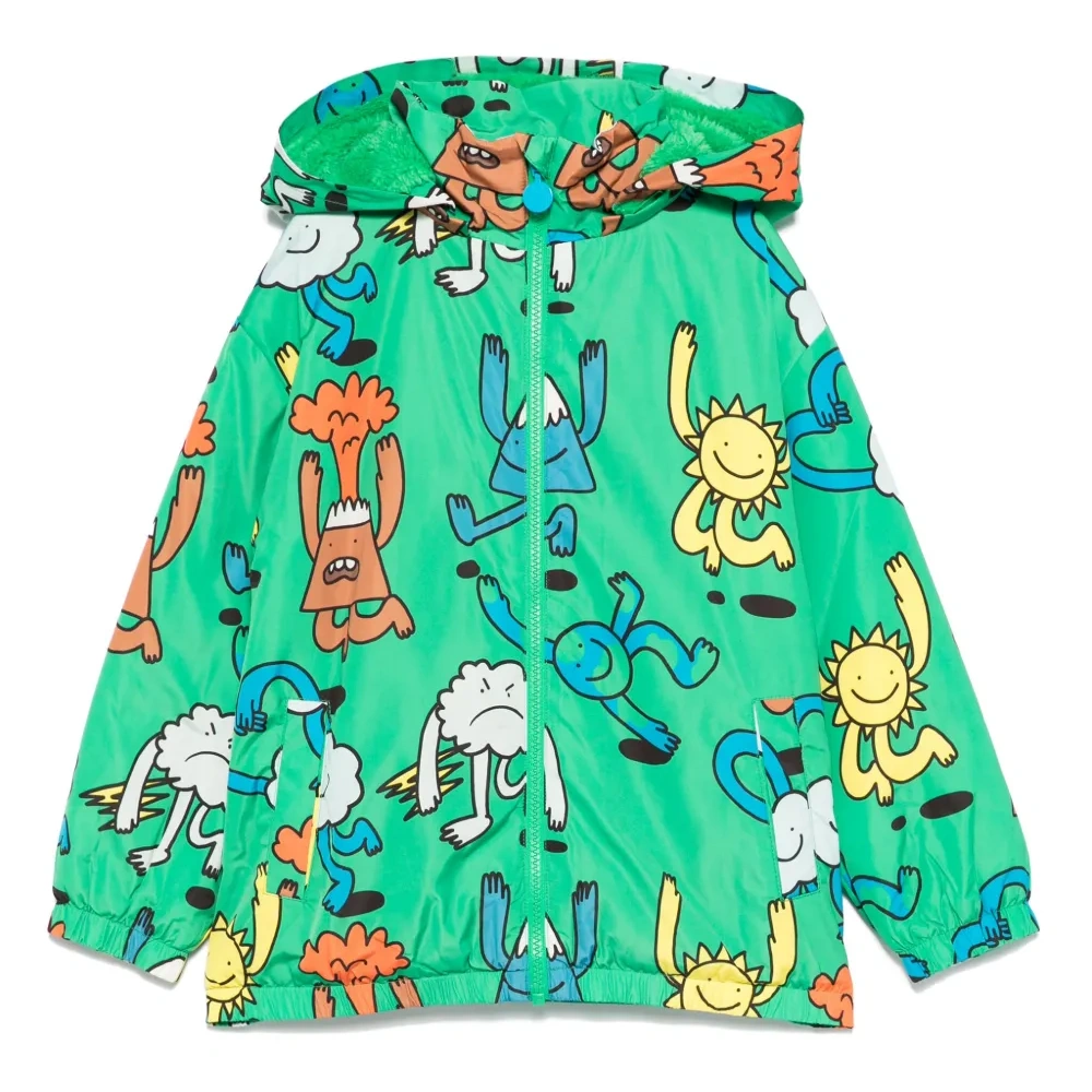 куртка с капюшоном и графичным принтом