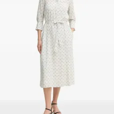 Платье-рубашка с цветочным принтом и поясом