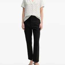 Блузка с короткими рукавами и цветочным принтом