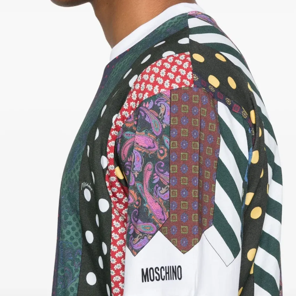 футболка в технике пэчворк с принтом