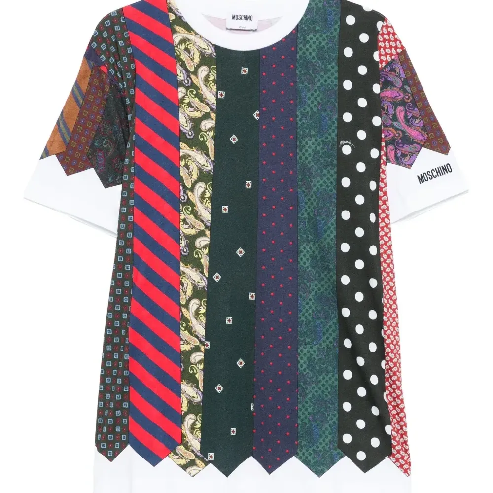 футболка в технике пэчворк с принтом