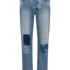 джинсы в технике пэчворк