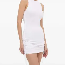 Платье мини в рубчик