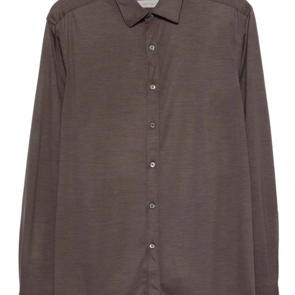 Шерстяная рубашка с длинными рукавами