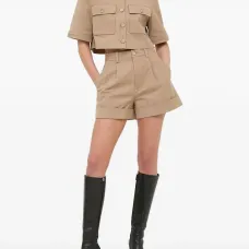 Укороченная рубашка с вышитым логотипом