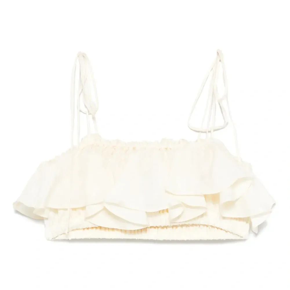 льняной топ с оборками